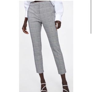 Zara Plaid Trouser Pant Blue / Grey size Xsmall